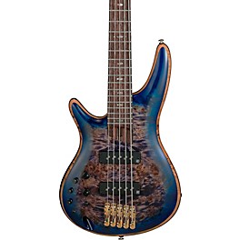 Ibanez Premium SR2605L Left-Handed 5-String Electric Bass Guitar Cerulean Blue Burst