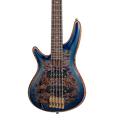 Ibanez Premium Sr2605l Left-Handed 5-String Electric Bass Guitar Cerulean Blue Burst for sale