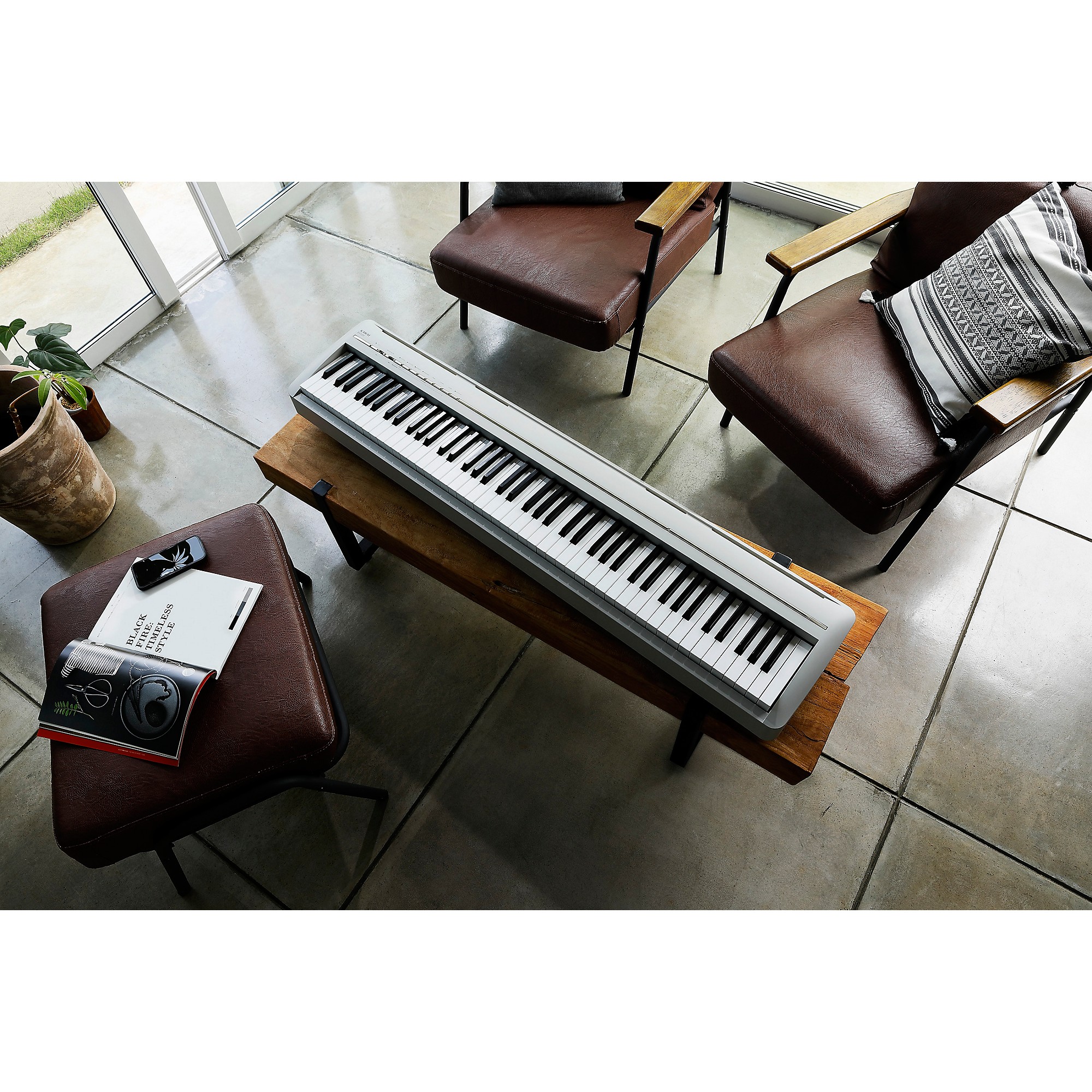 Kawai ES120 88-Key Digital Piano With Speakers Light Gray