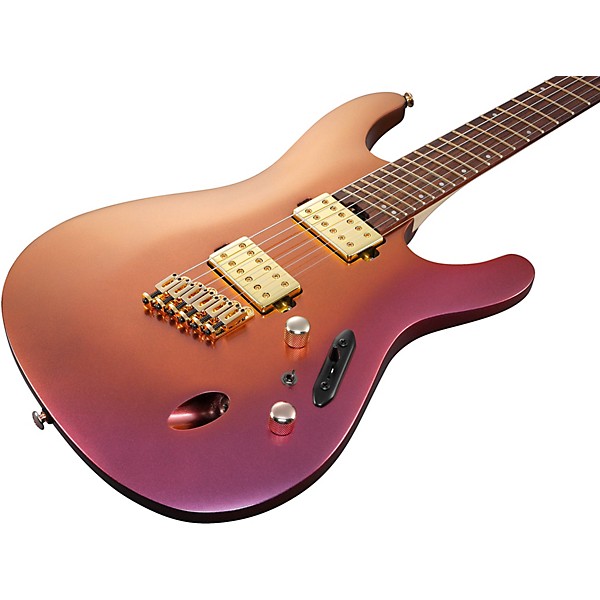 Ibanez SML721 S Axe Design Lab Multi-Scale Electric Guitar Rose Gold Chameleon