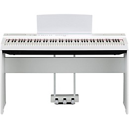 Yamaha P-125A Digital Piano With Wooden Stand and LP-1 Pedal Unit White