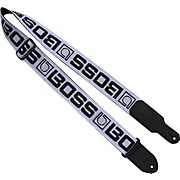 Boss Monogram Guitar Strap White And Black 2 In. for sale