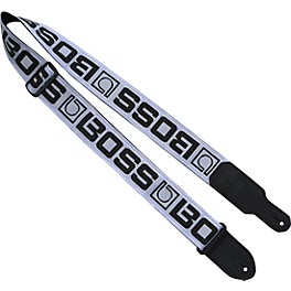 BOSS Monogram Guitar Strap Black 2 in. BOSS Monogram Guitar Strap White and Black 2 in.