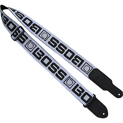 Boss Monogram Guitar Strap White And Black 2 In. for sale