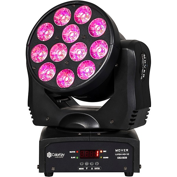 ColorKey Mover Wash HEX 12 RGBWAUV LED Moving Head Wash Light