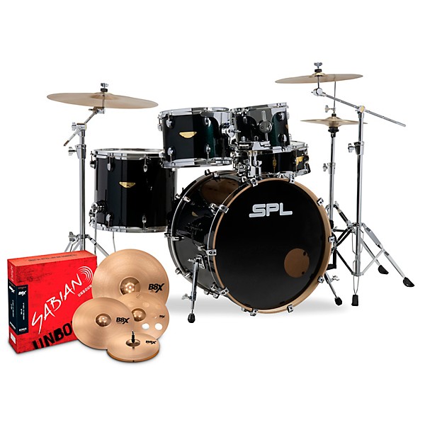 Sound Percussion Labs Velocity Shell Pack With SABIAN B8X Performance Pack Midnight Sequin