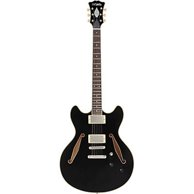 D'angelico Excel Dc Tour Semi-Hollow Electric Guitar With Supro Bolt Bucker Pickups And Stopbar Tailpiece Solid Black for sale