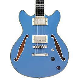 D'Angelico Excel Mini DC Tour Semi-Hollow Electric Guitar With Supro Bolt Bucker Pickups and Stopbar Tailpiece Slate Blue