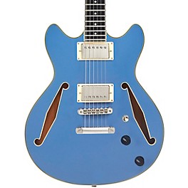 ... D'Angelico Excel Mini DC Tour Semi-Hollow Electric Guitar With Supro Bolt Bucker Pickups and Stopbar Tailpiece Slate Blue