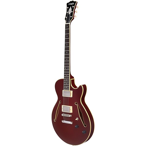 D'Angelico Excel SS Tour Semi-Hollow Electric Guitar With Supro Bolt Bucker Pickups and Stopbar Tailpiece Solid Wine
