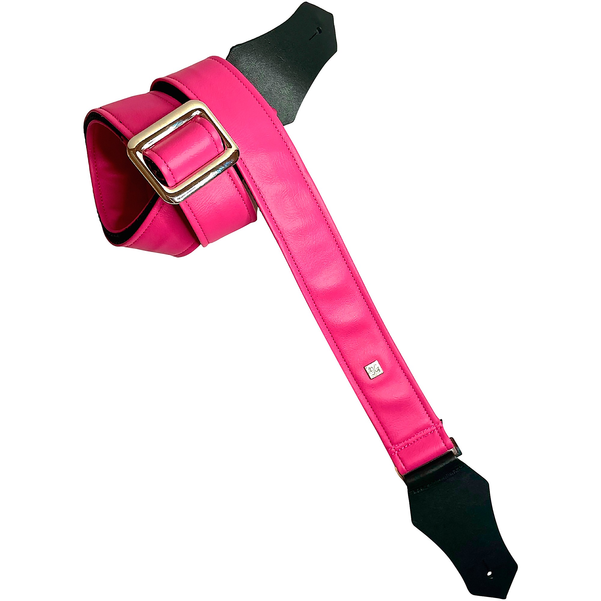 Pink leather deals guitar strap