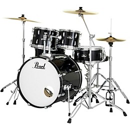 Pearl Roadshow Complete 5-Piece Drum Set With Hardware and Cymbals Jet Black