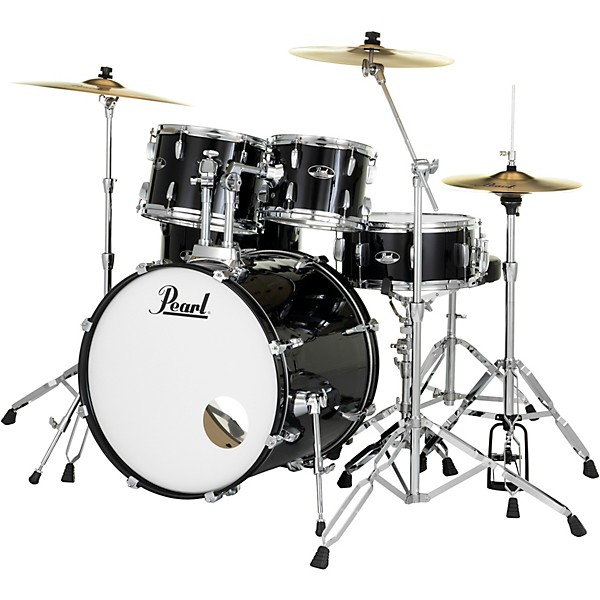 Pearl Roadshow Complete 5-Piece Drum Set With Hardware and Cymbals Jet Black