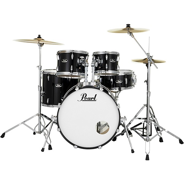 Pearl Roadshow Complete 5-Piece Drum Set With Hardware and Cymbals Jet Black