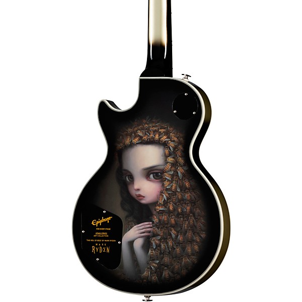 Epiphone Adam Jones Les Paul Custom Art Collection Mark Rydens Veil of Bees Electric Guitar Antique Silverburst