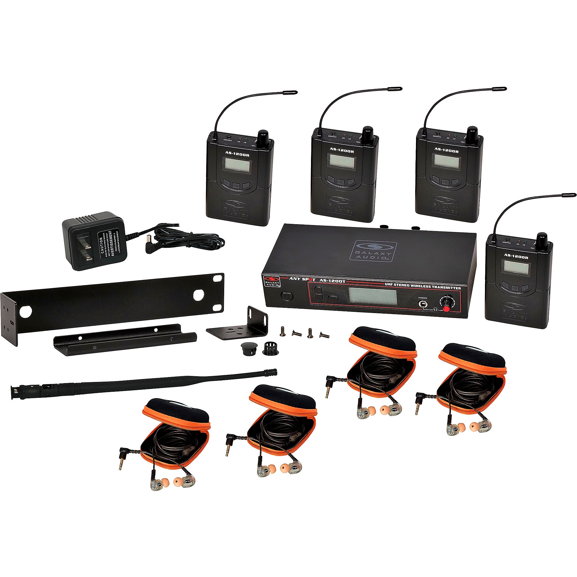 Galaxy Audio 1200 Series Wireless Personal Monitor Band Pack, With EB10 Ear  Buds Band N Guitar Center