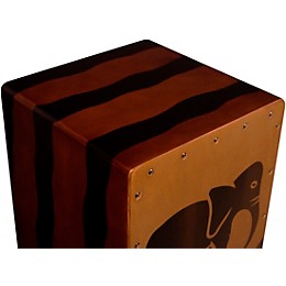 Open Box Sawtooth Harmony Series Hand-Stained Elephant Design Travel-Size Cajon Level 1