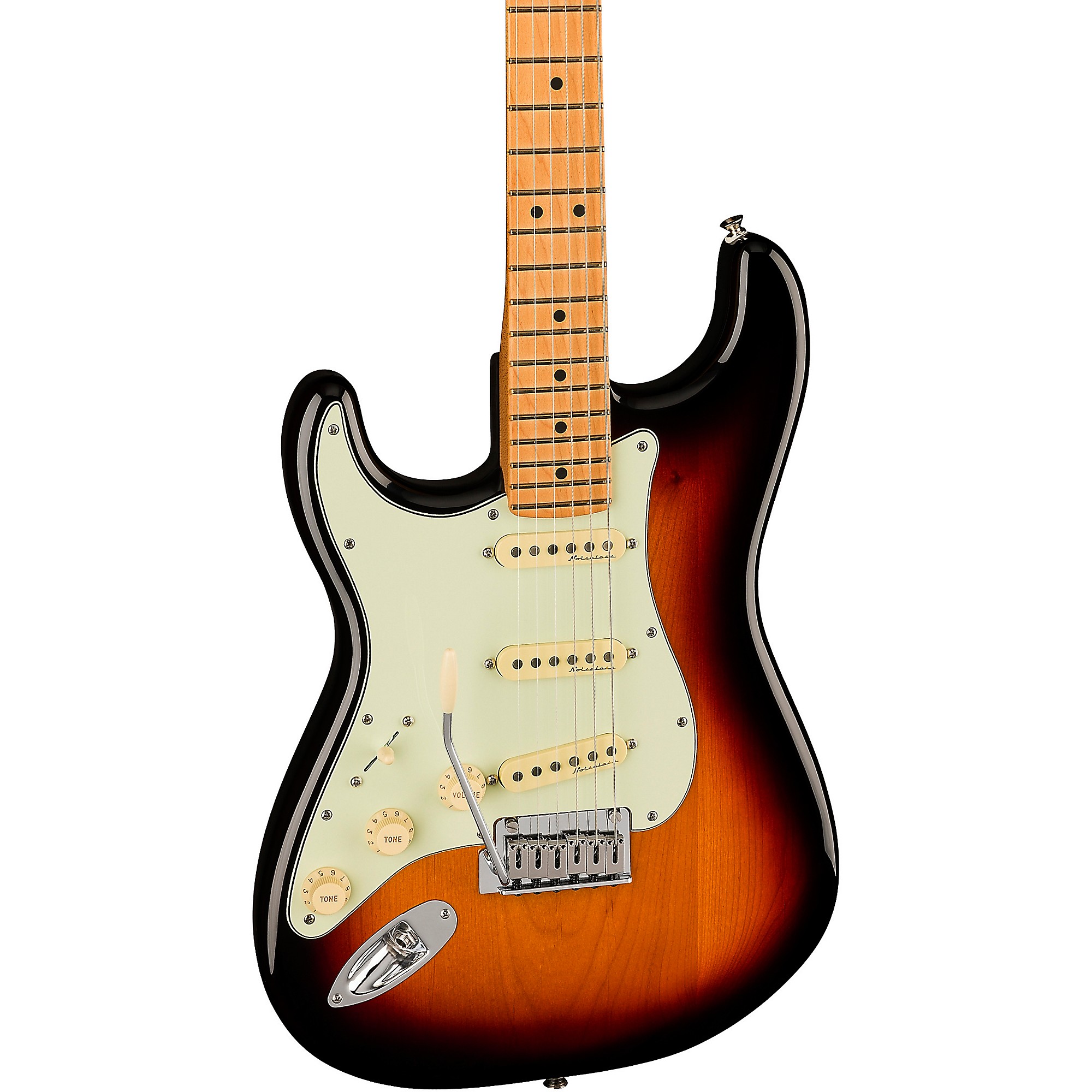 FENDER Fender Player Left-Handed Strat with Maple Fingerboard 3-Color  Sunburst Bundle with Premium Tweed Case, Instrument Cable, Tuner, Guitar  Strap, Extra