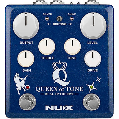 Nux Ndo-6 Queen Of Tone Dual Overdrive Effects Pedal Blue for sale
