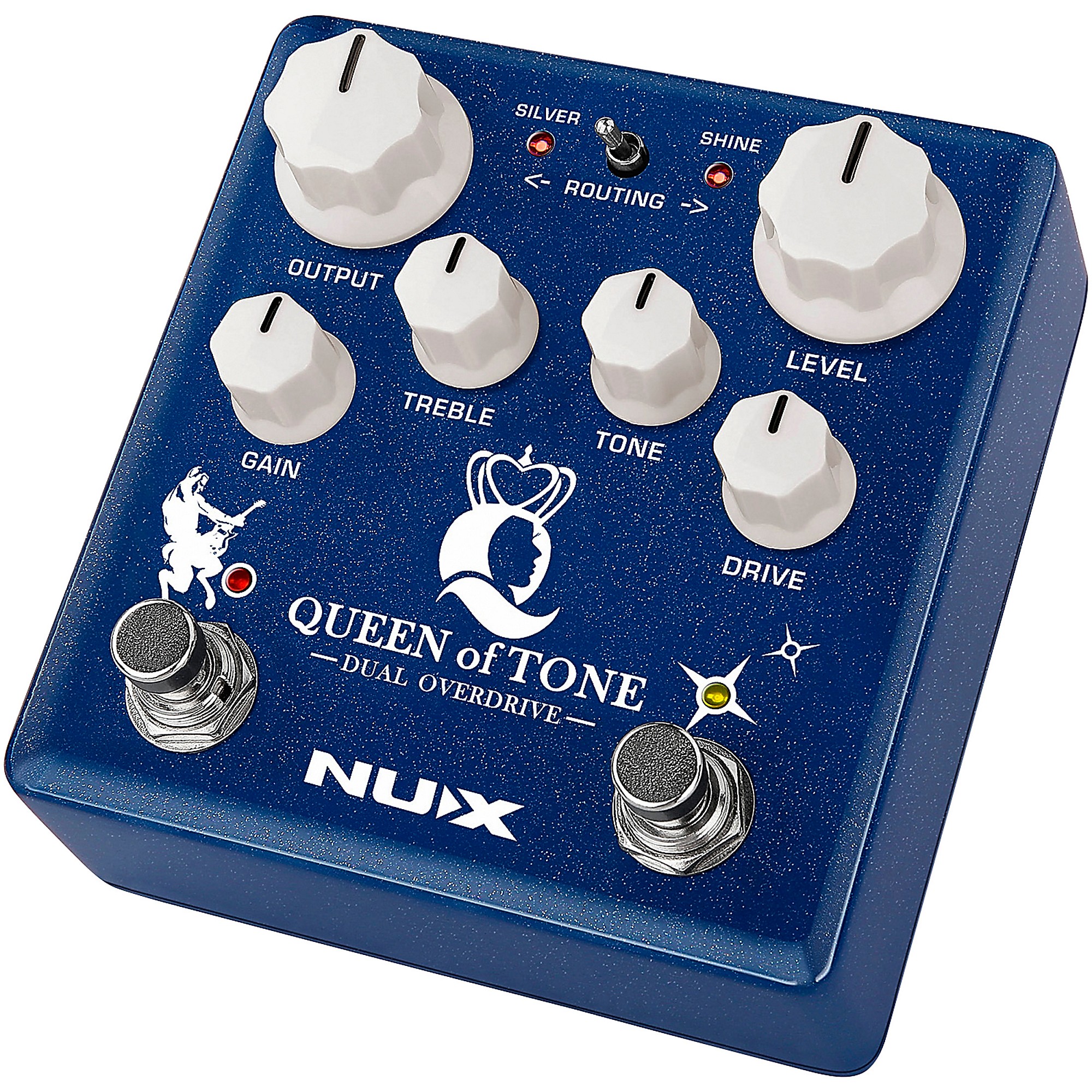 NUX NDO-6 Queen of Tone Dual Overdrive Effects Pedal Blue | Guitar 