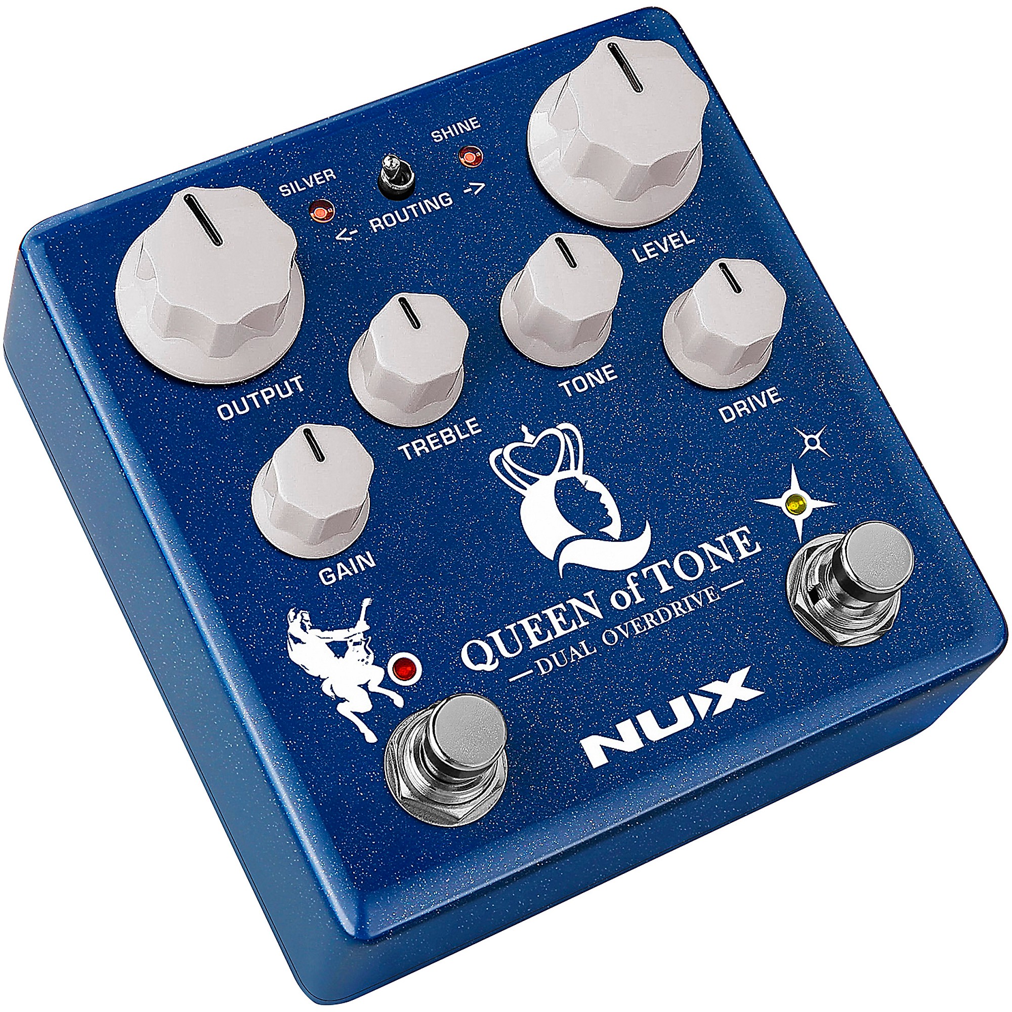 NUX NDO-6 Queen of Tone Dual Overdrive Effects Pedal Blue | Guitar