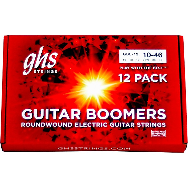 GHS Light Electric Guitar Boomers 12 Pack Box 10 - 46