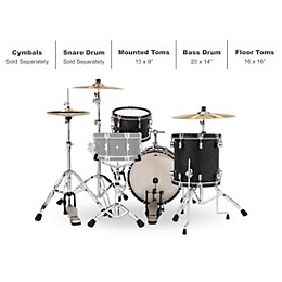 PDP by DW Concept Classic 3-Piece Bop Kit with Ebony Hoops Ebony