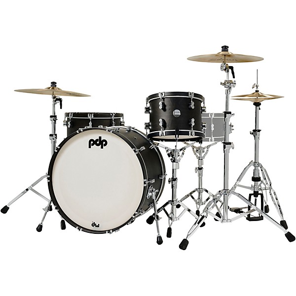 PDP by DW Concept Classic 3-Piece Shell Pack with 24 in. Bass Drum and Ebony Hoops Ebony