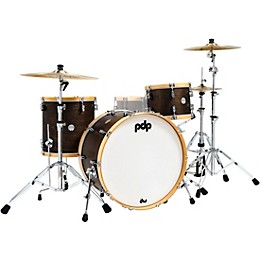 PDP by DW Concept Classic 3-Piece Shell Pack with 24 in. Bass Drum and Natural Hoops Walnut