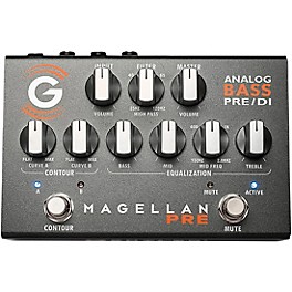 Open Box Genzler Amplification MAGELLAN PRE Analog Bass Pre/DI Effects Pedal Level 1 Platinum Silver