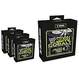 Ernie Ball P03721 Cobalt Regular Slinky Electric Guitar Strings 4 Pack (12 Sets)