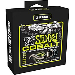 Ernie Ball P03721 Cobalt Regular Slinky Electric Guitar Strings 4 Pack (12 Sets)