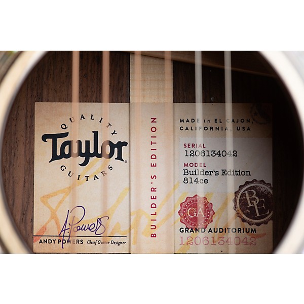 Taylor 814ce Builder's Edition Grand Auditorium Acoustic-Electric Guitar Kona Edgeburst