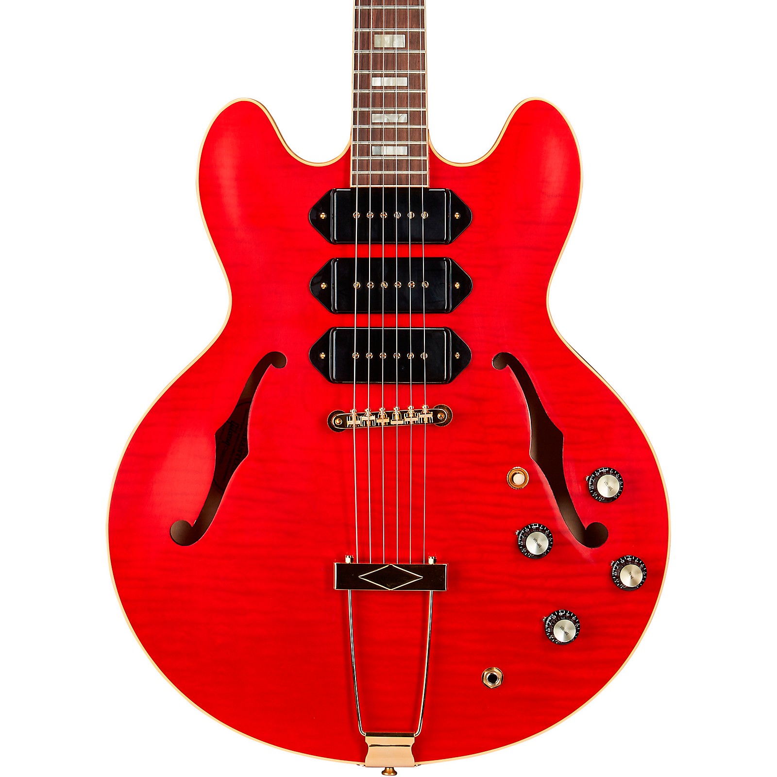 Gibson Custom M2M 1964 ES-335 Figured P-90 VOS Semi-Hollow Electric Guitar  Transparent Cherry