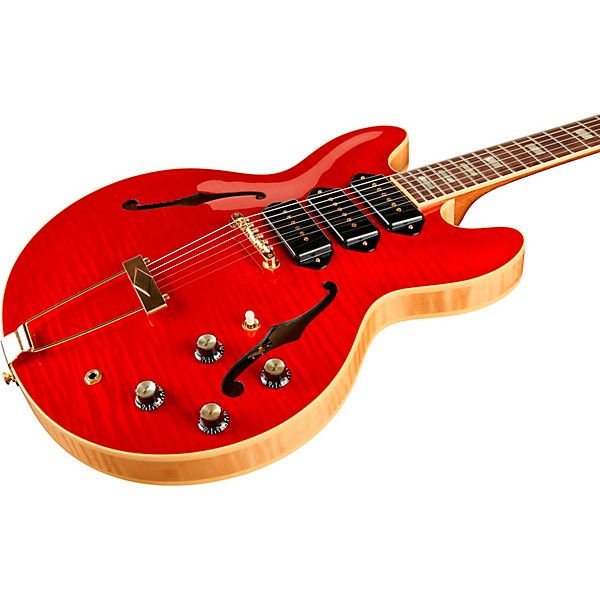 Gibson Custom M2M 1964 ES-335 Figured P-90 VOS Semi-Hollow Electric Guitar Transparent Cherry