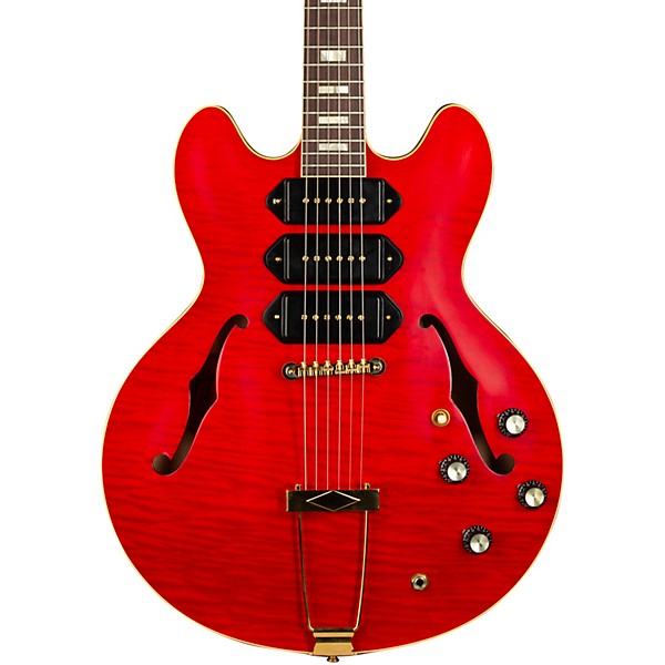 Gibson Custom M2M 1964 ES-335 Figured P-90 VOS Semi-Hollow Electric Guitar Transparent Cherry