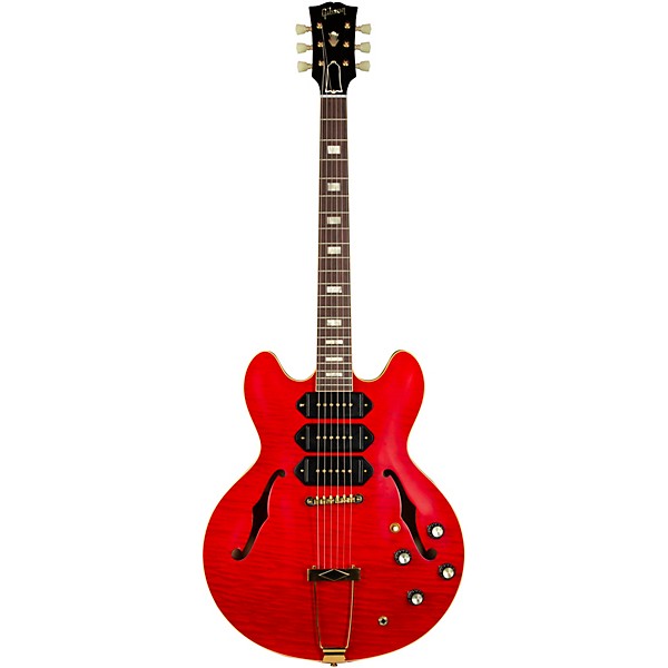 Gibson Custom M2M 1964 ES-335 Figured P-90 VOS Semi-Hollow Electric Guitar Transparent Cherry