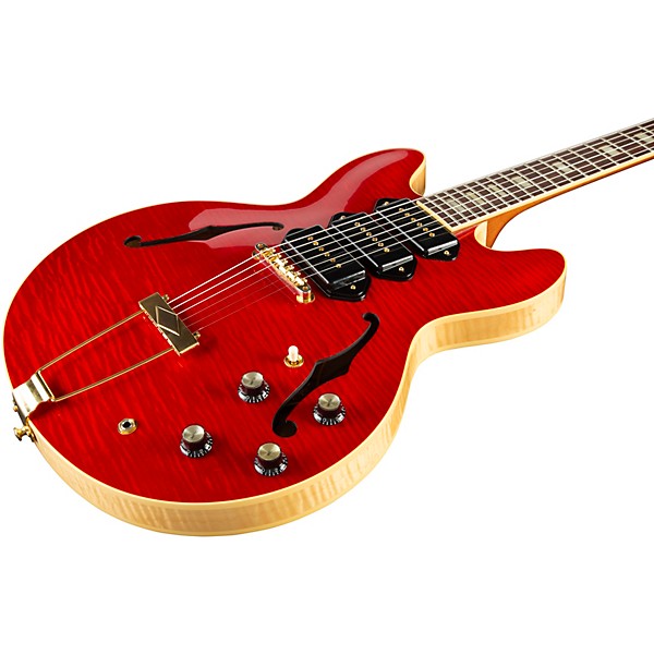 Gibson Custom M2M 1964 ES-335 Figured P-90 VOS Semi-Hollow Electric Guitar Transparent Cherry