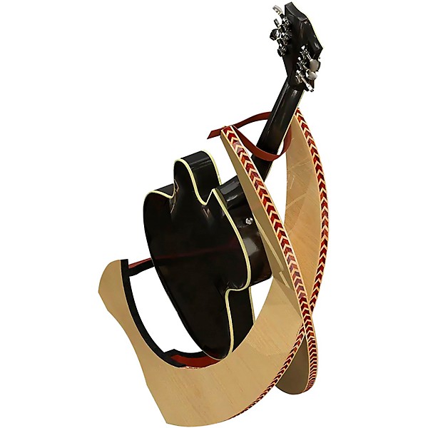 A&S Crafted Products The CrossCurve Deluxe Maple Single Guitar Stand Maple