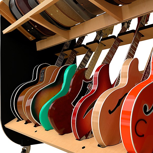 A&S Crafted Products The Session-Pro Double-Stack Mobile Guitar & Case Rack
