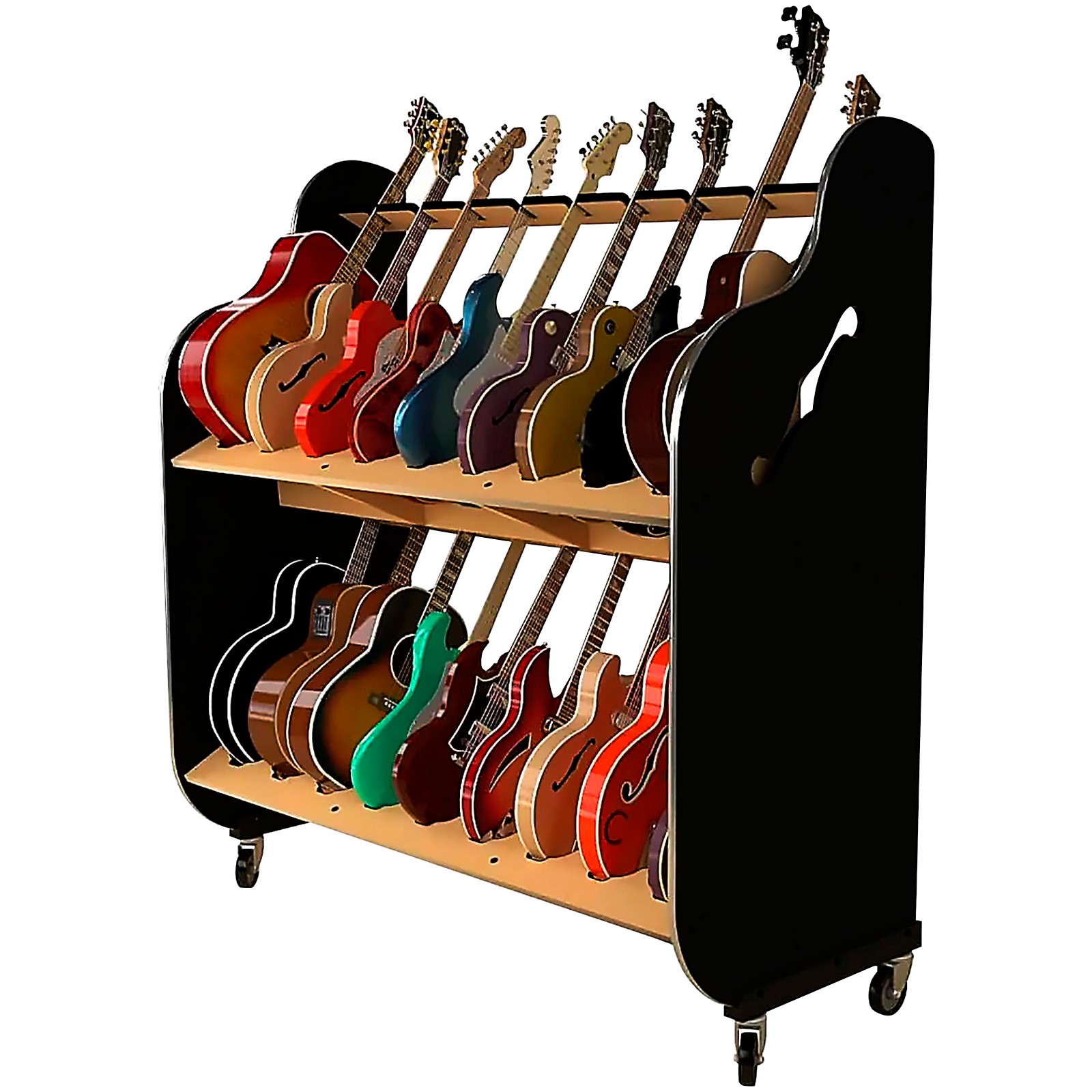 A&S Crafted Products The Session-Pro Double-Stack Mobile Guitar Rack ...