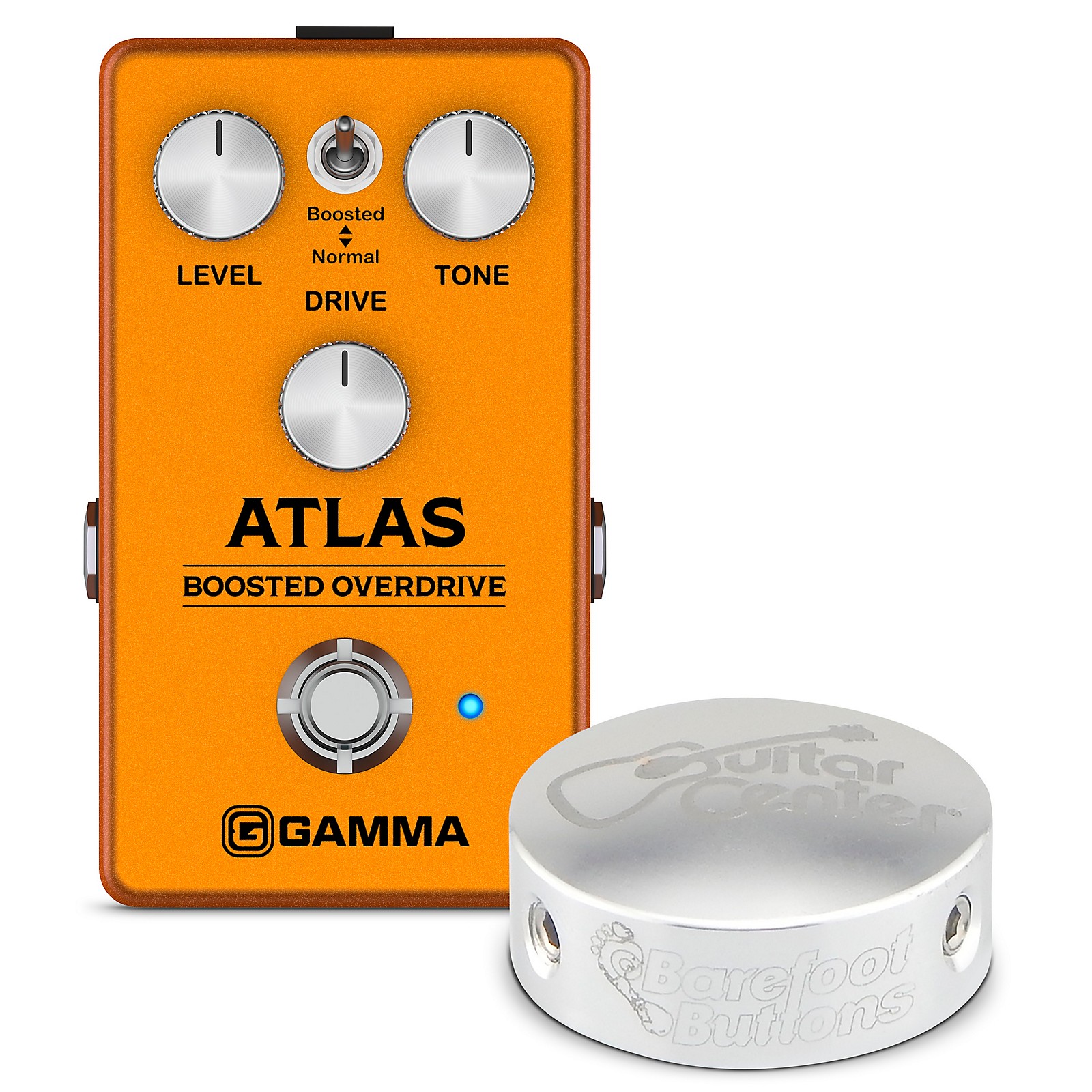 GAMMA ATLAS Boosted Overdrive Effect Pedal with Barefoot Button Guitar ...