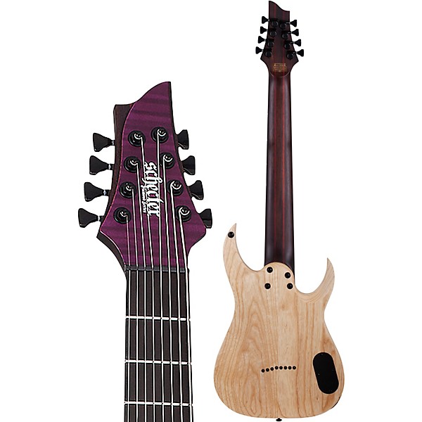 Schecter Guitar Research John Browne Tao-8 Left-Handed Electric Guitar Satin Trans Purple