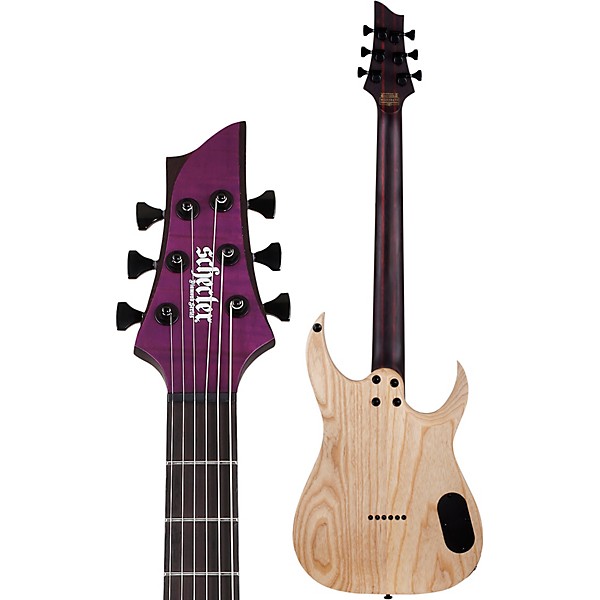 Schecter Guitar Research John Browne Tao-6 Left-Handed Electric Guitar Satin Trans Purple