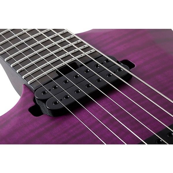 Schecter Guitar Research John Browne Tao-7 Left-Handed Electric Guitar Satin Trans Purple