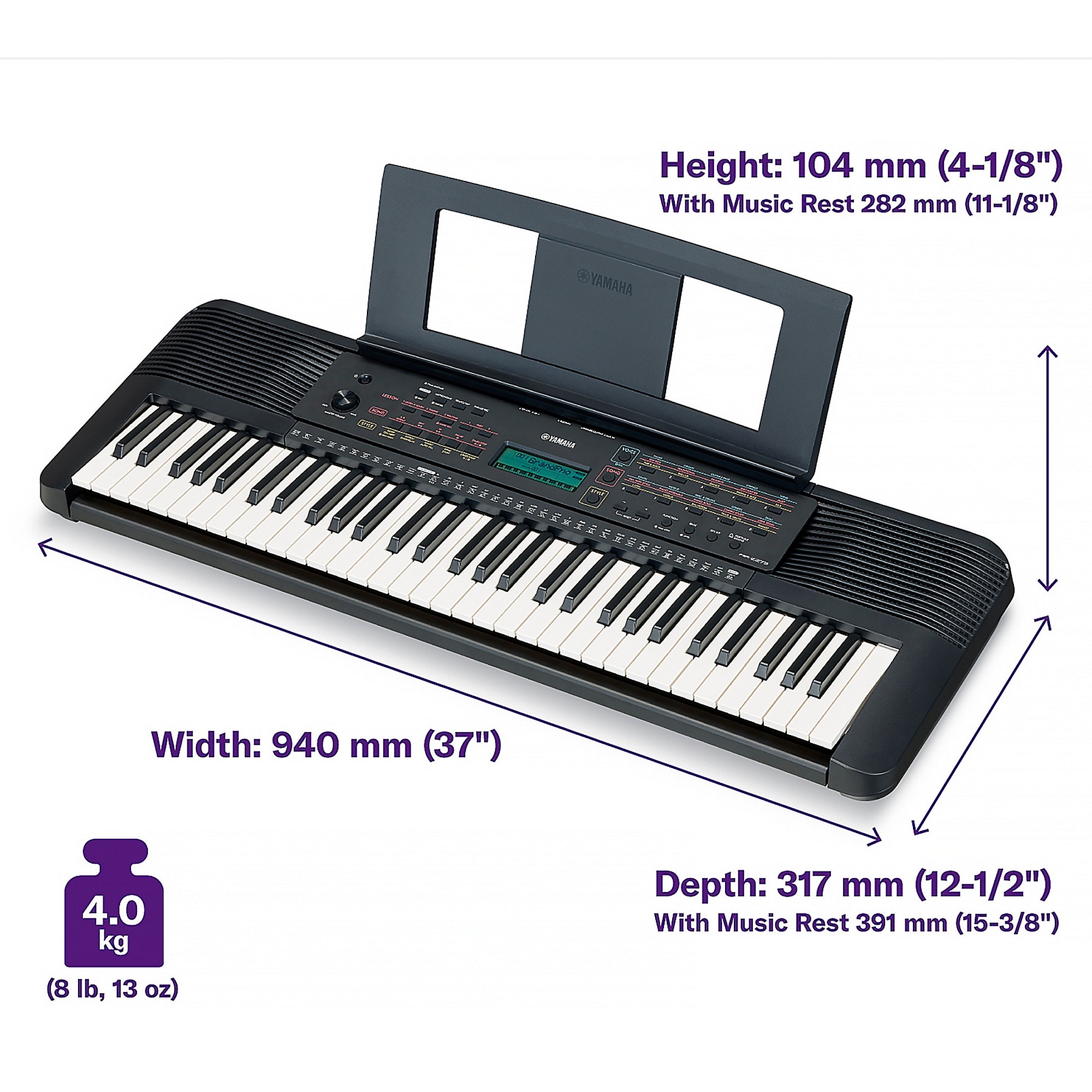 Yamaha PSR-E273 61-Key Portable Keyboard With Power Adapter 