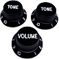 AxLabs Strat-Style Knob Kit with White Lettering (3) Black thumbnail