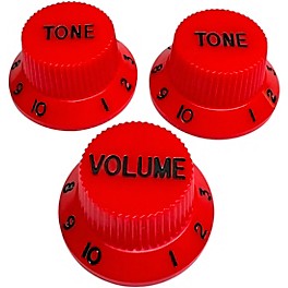 AxLabs Strat-Style Knob Kit with Black Lettering (3) Aged White/C... AxLabs Strat-Style Knob Kit with Black Lettering (3) Red