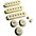 ... AxLabs Set Of Single Coil Pickup Covers In Vintage Spacing (52mm), Two Switch Tips, And Three Knobs (Gold Lettering) Vintage White