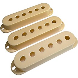 AxLabs Set Of Single Coil Pickup Covers In Vintage Spacing (52mm) Aged White/Cream